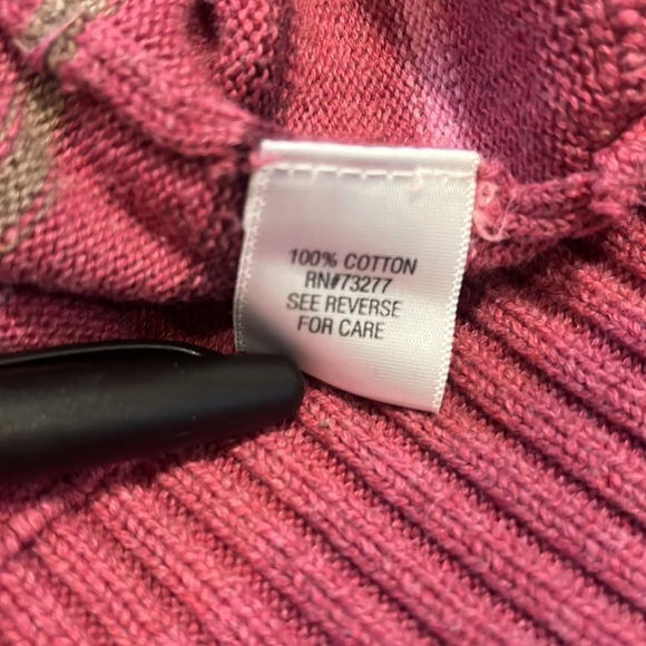 SONOMA V NECK STRIPED KNIT SWEATER MAUVE PINK MULTI SIZE XL - Picture 9 of 13